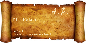 Alt Petra névjegykártya